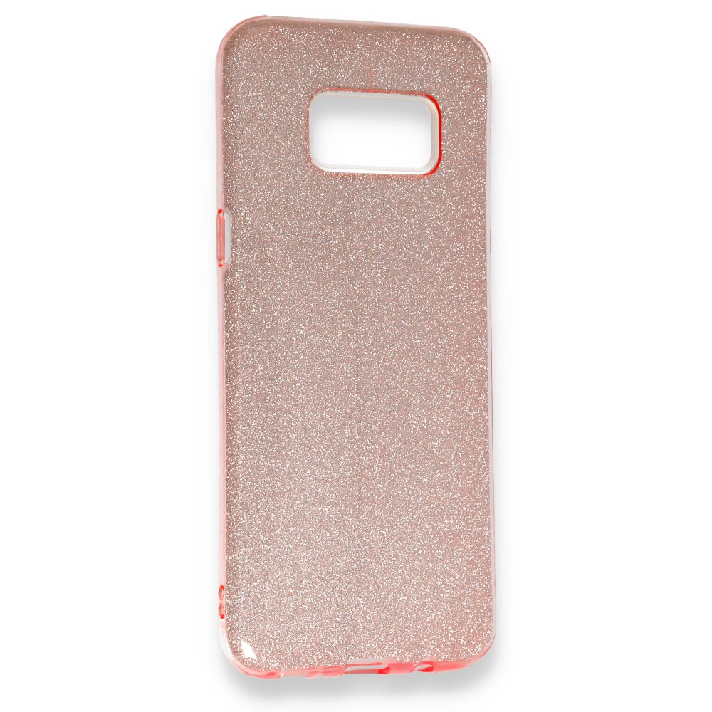  Samsung Galaxy S8 Plus Kılıf Simli Katmanlı Silikon - Rose