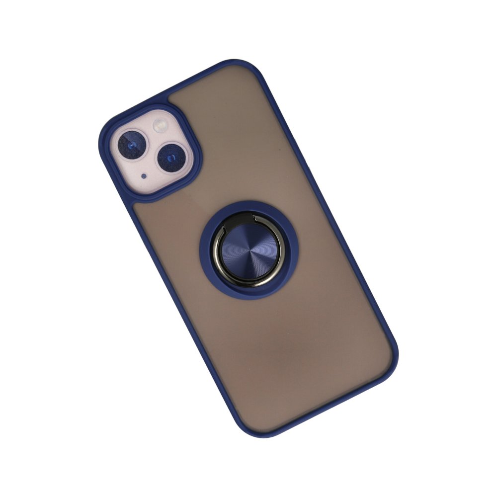 iPhone 15 Kılıf Montreal Yüzüklü Silikon Kapak - Lacivert  iPhone 15 Kılıf Montreal Yüzüklü Silikon Kapak - Lacivert