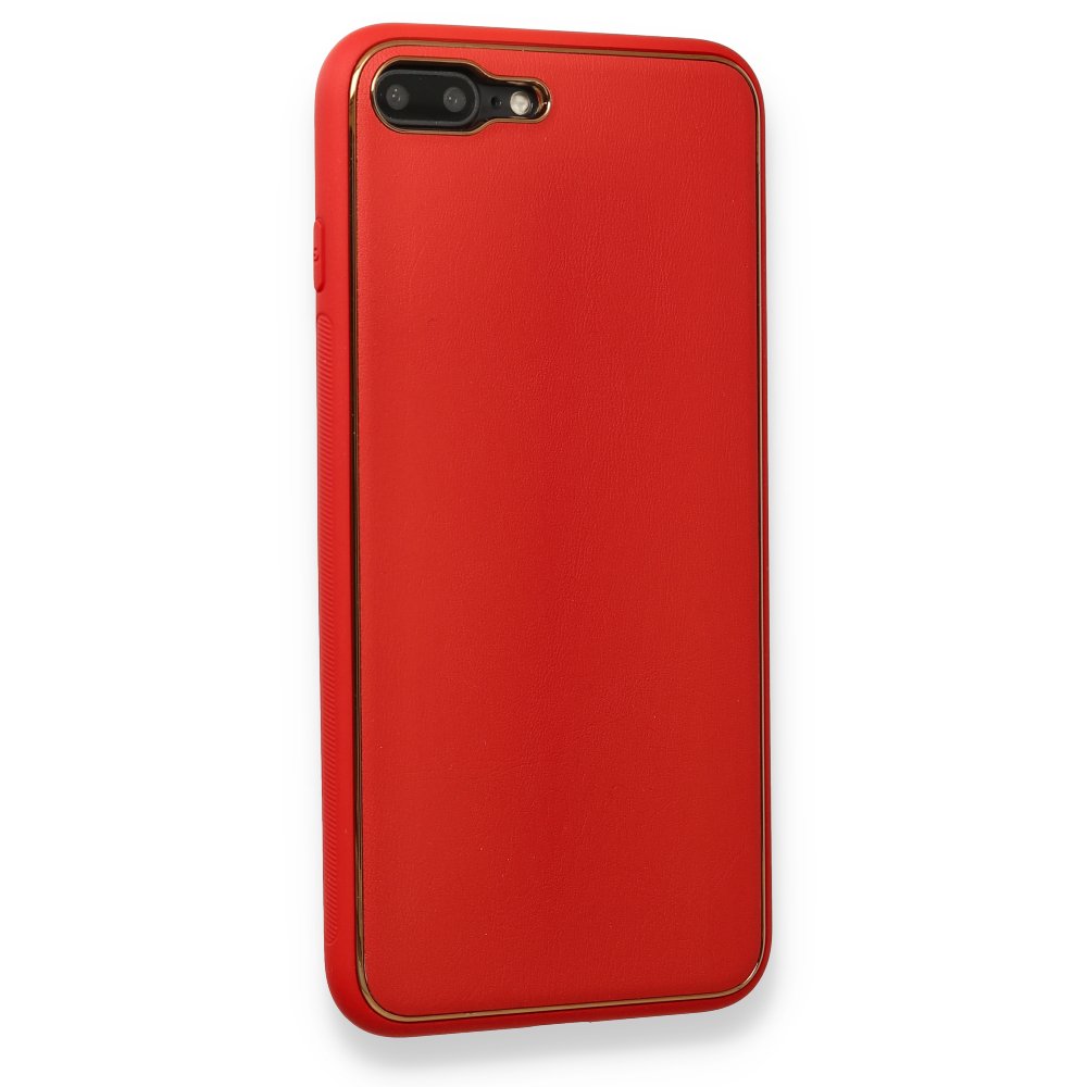 iPhone 7 Plus Kılıf Coco Deri Silikon Kapak - Kırmızı iPhone 7 Plus Kılıf Coco Deri Silikon Kapak - Kırmızı