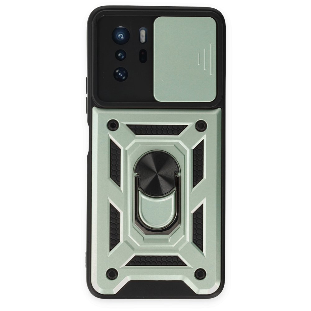  Xiaomi Poco X3 GT Kılıf Pars Lens Yüzüklü Silikon - Yeşil