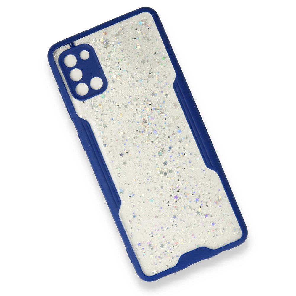  Samsung Galaxy A31 Kılıf Platin Simli Silikon - Lacivert