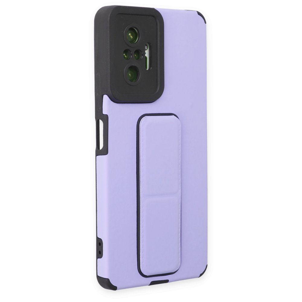 Redmi Note 10 Pro Kılıf Mega Standlı Silikon - Lila