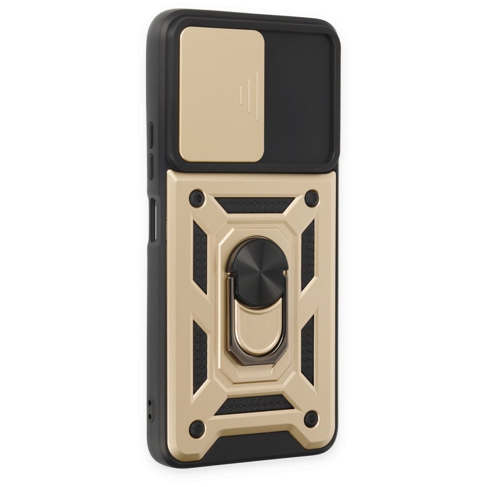  Xiaomi Poco X3 GT Kılıf Pars Lens Yüzüklü Silikon - Gold