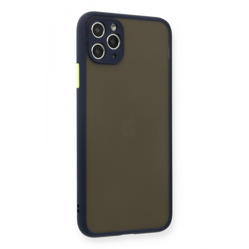  iPhone 11 Pro Max Kılıf Montreal Silikon Kapak - Lacivert