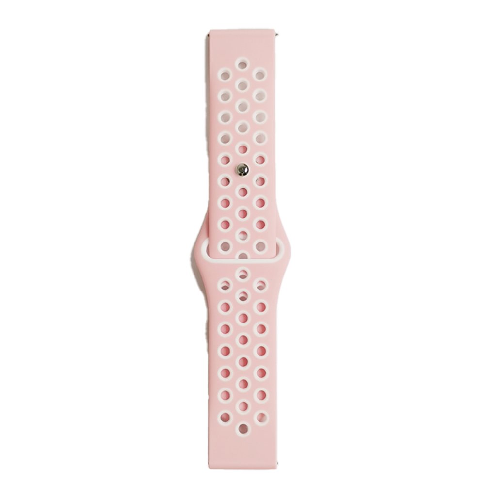 Watch 22mm Spor Delikli Kordon - Pembe-Beyaz Watch 22mm Spor Delikli Kordon - Pembe-Beyaz