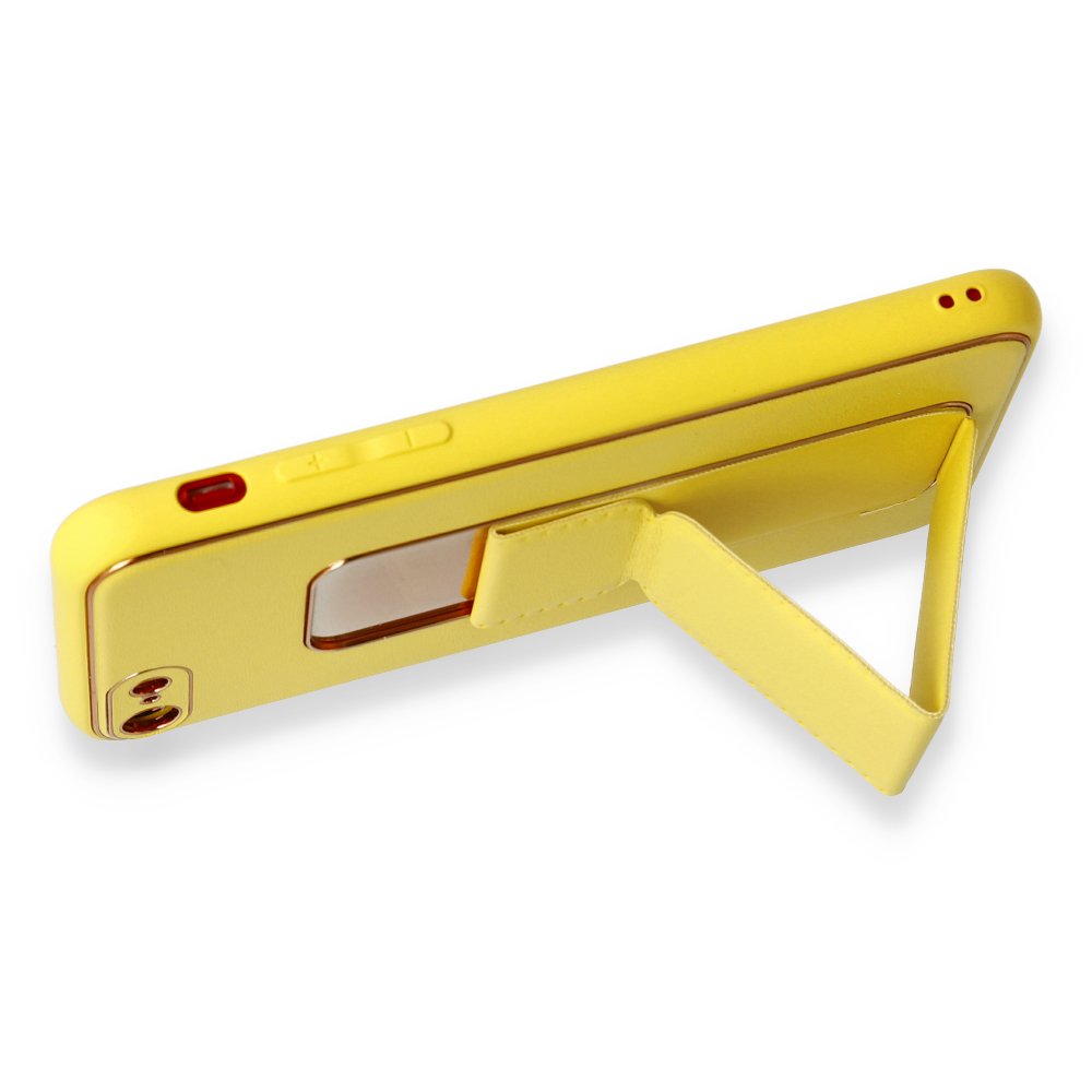  iPhone 7 Kılıf Coco Deri Standlı Kapak - Sarı