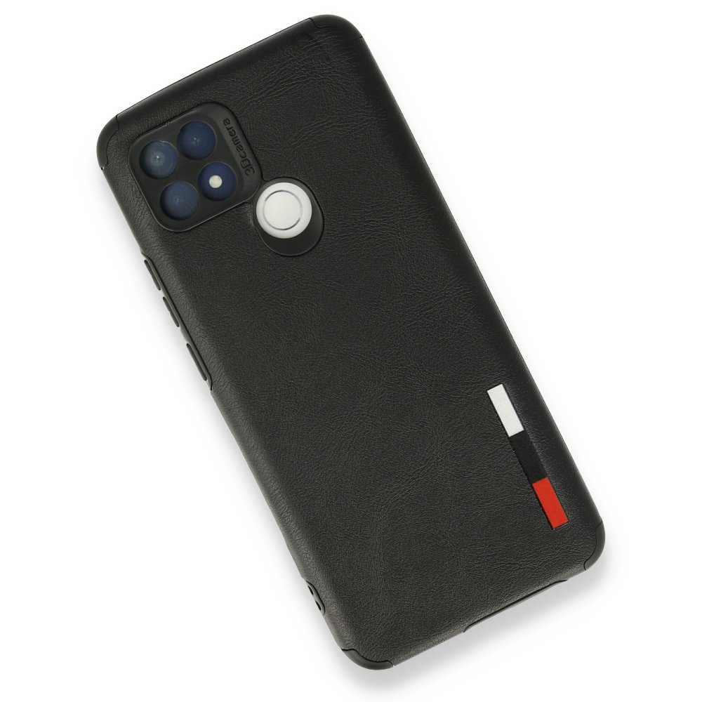 Oppo A15S Kılıf Loop Deri Silikon - Siyah Oppo A15S Kılıf Loop Deri Silikon - Siyah