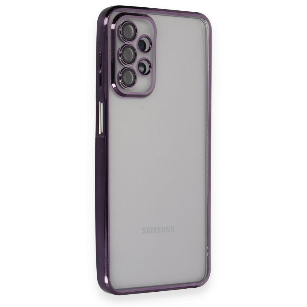  Samsung Galaxy A23 4G Kılıf Razer Lensli Silikon - Mor