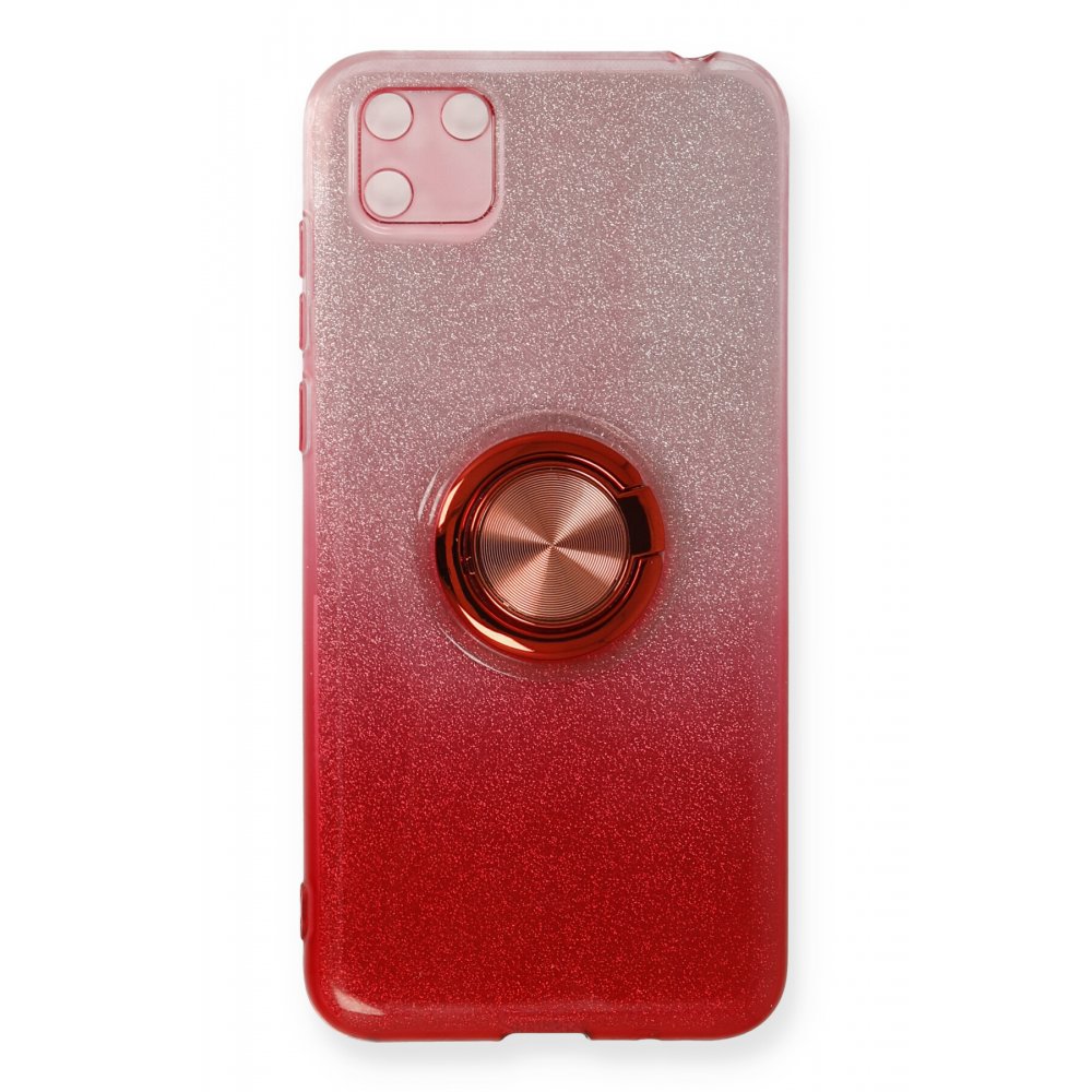 Huawei Y5P Kılıf Simli Yüzüklü Silikon - Kırmızı  Huawei Y5P Kılıf Simli Yüzüklü Silikon - Kırmızı