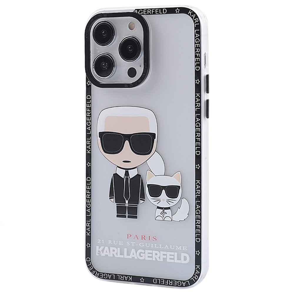  iPhone 13 Pro Kılıf Prada Desenli Kapak - Prada Şeffaf - 1