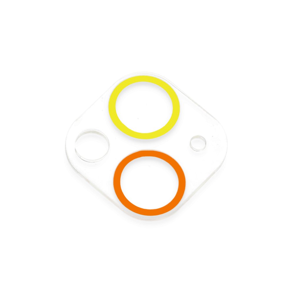 iPhone 13 Mini Renkli Kamera Lens Koruma Cam - Sarı-Turuncu iPhone 13 Mini Renkli Kamera Lens Koruma Cam - Sarı-Turuncu