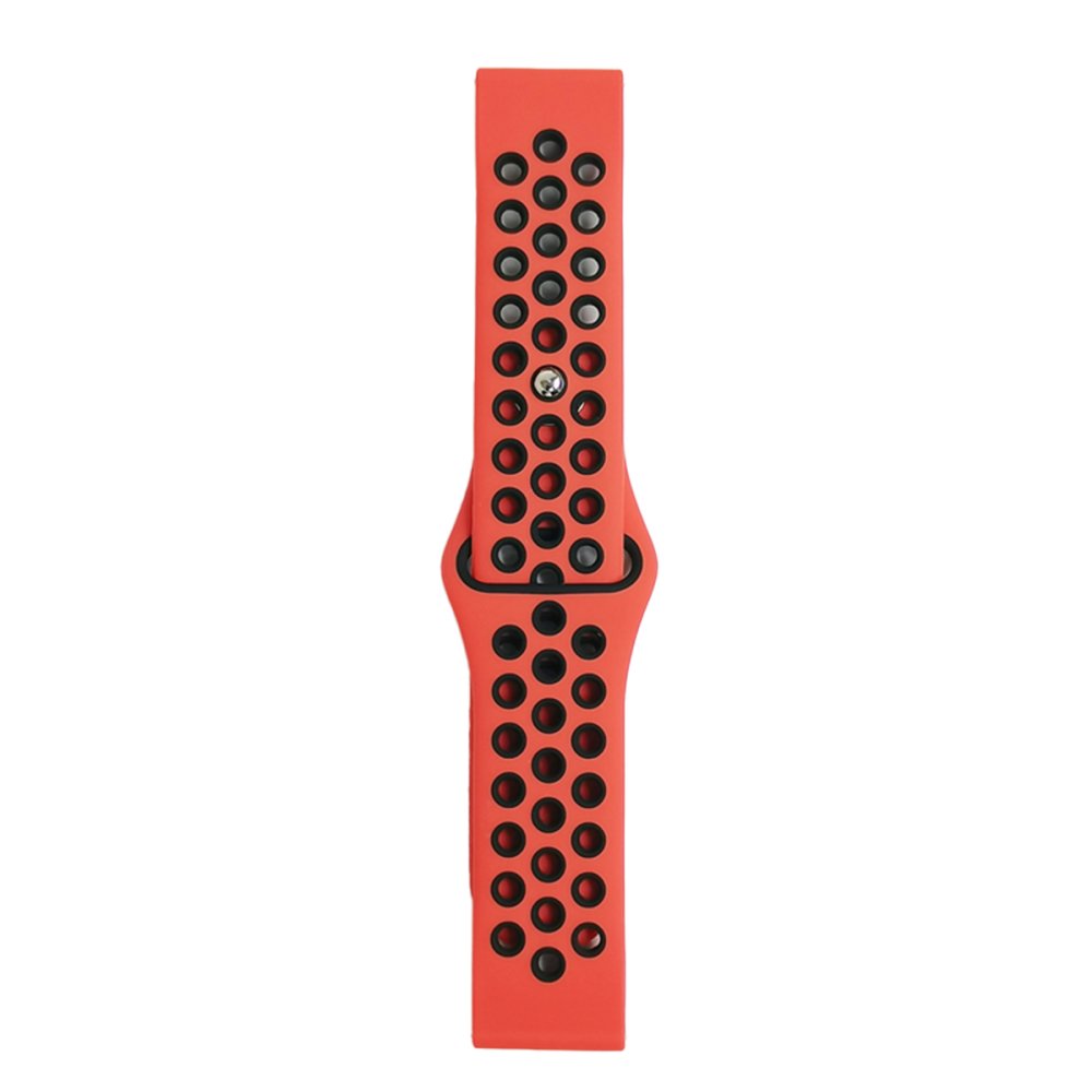 GT4 46mm 22mm Spor Delikli Kordon - Kırmızı-Siyah GT4 46mm 22mm Spor Delikli Kordon - Kırmızı-Siyah