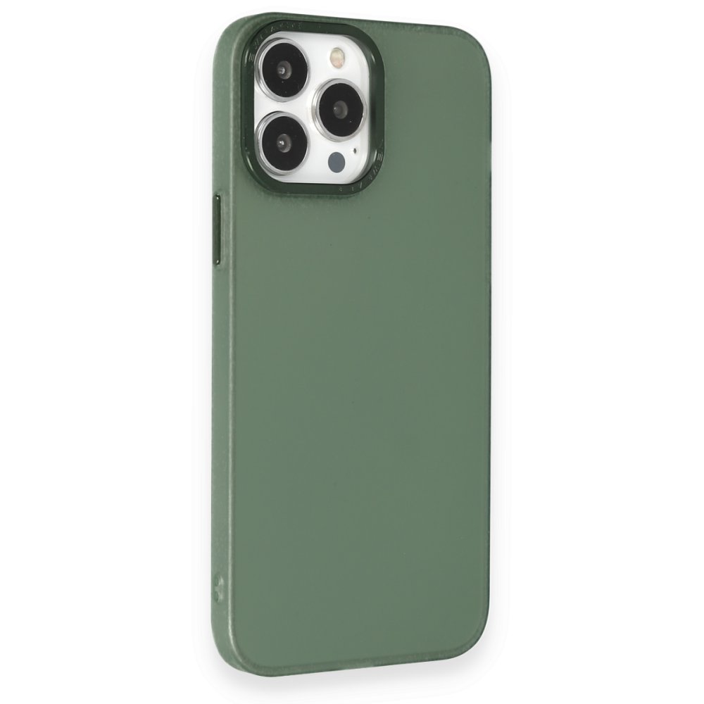  iPhone 13 Pro Max Kılıf Modos Metal Kapak - Koyu Yeşil