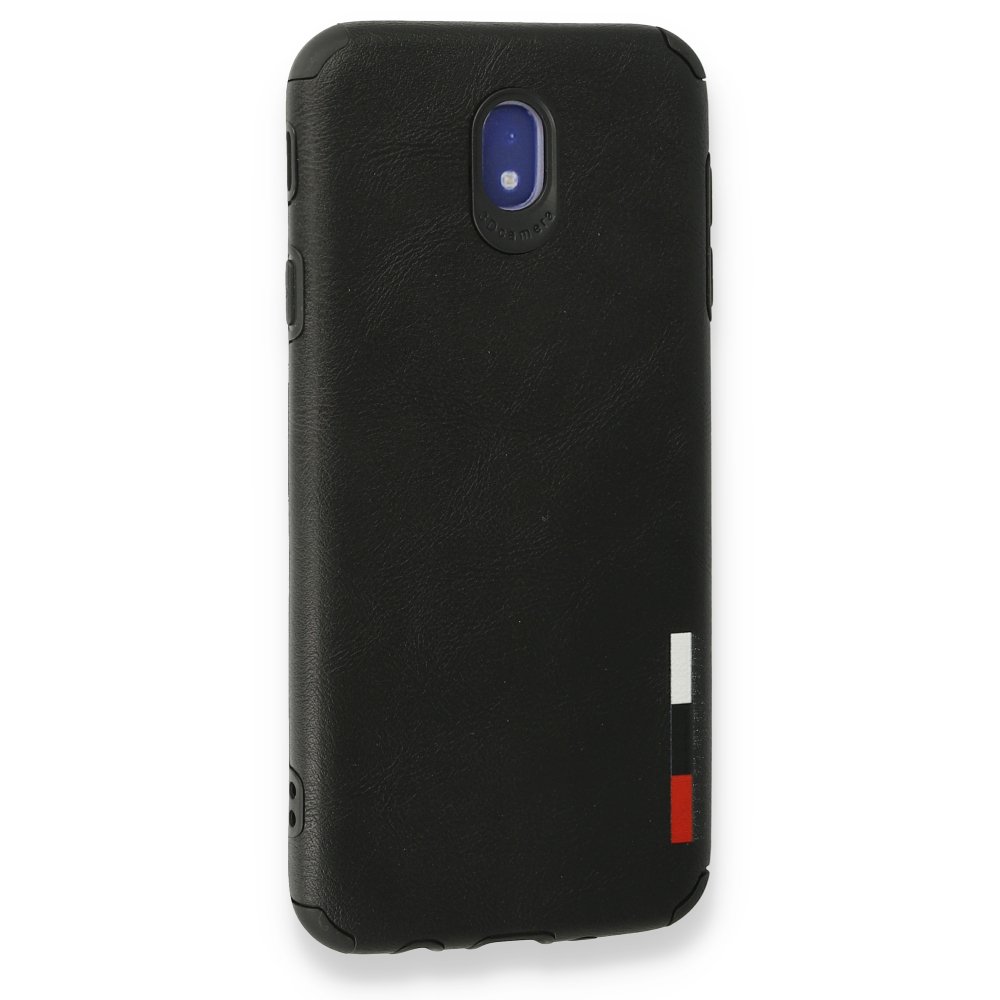  Samsung Galaxy J7 Pro / J730 Kılıf Loop Deri Silikon - Siyah