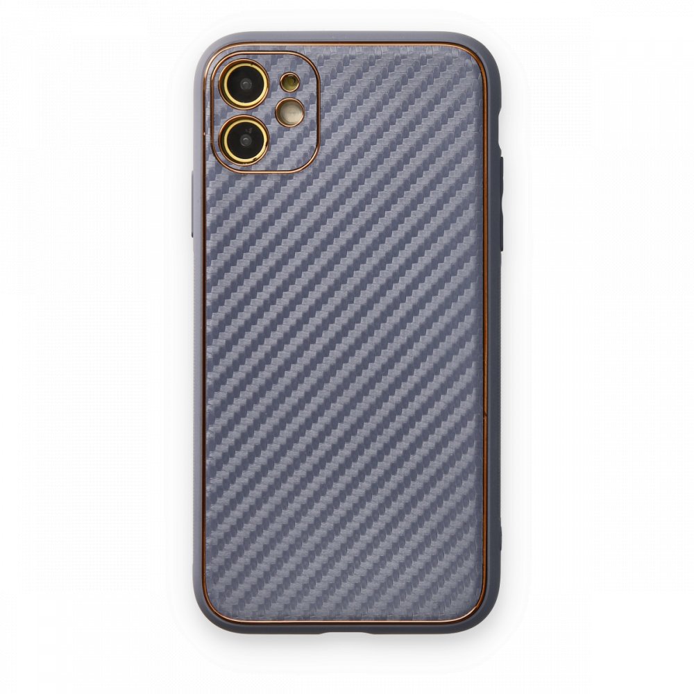 iPhone 12 Kılıf Coco Karbon Silikon - Gri iPhone 12 Kılıf Coco Karbon Silikon - Gri