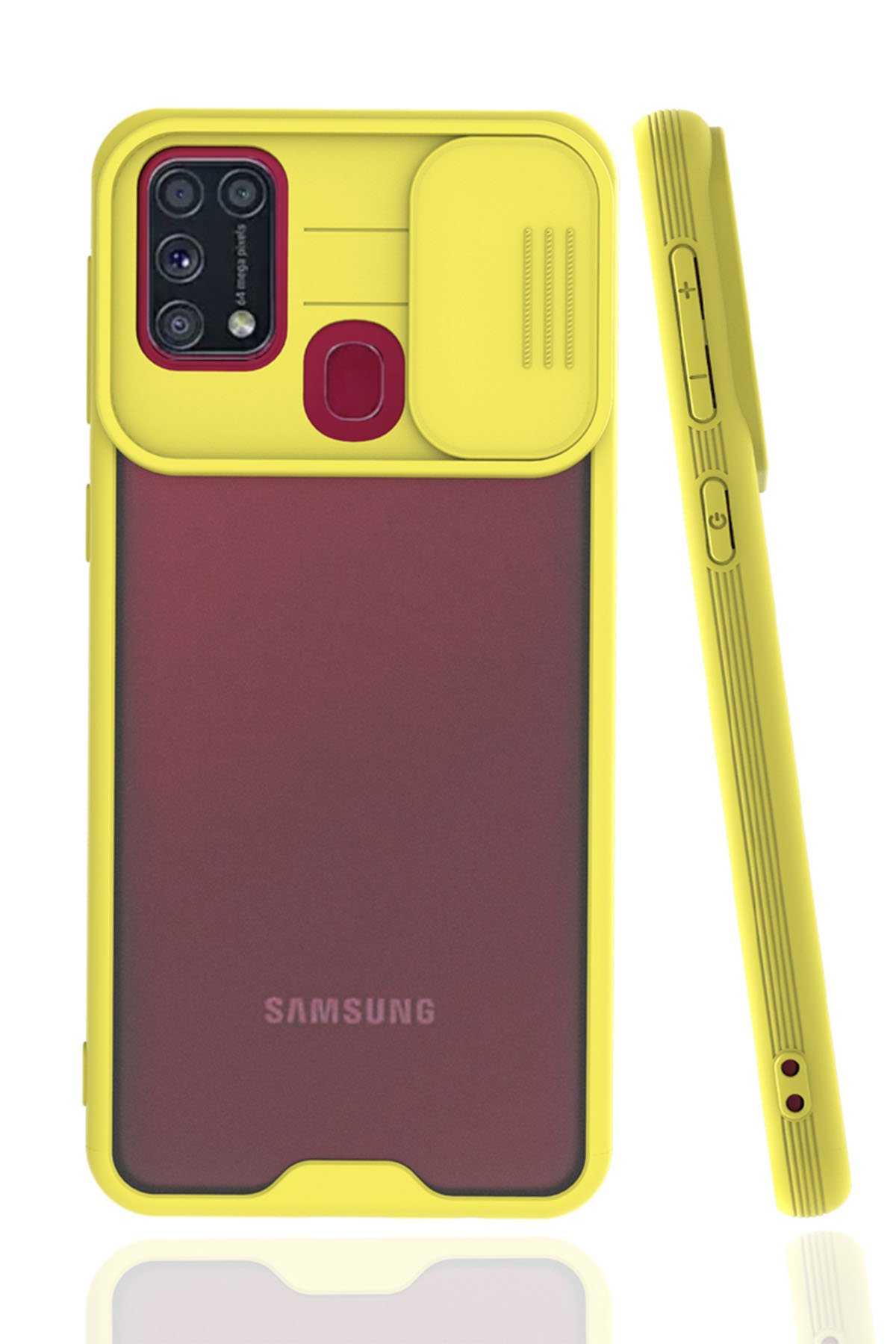 Samsung Galaxy M31 Kılıf Platin Kamera Koruma Silikon - Sarı Samsung Galaxy M31 Kılıf Platin Kamera Koruma Silikon - Sarı