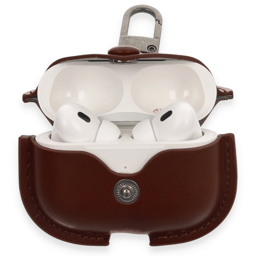 Airpods Pro 2 (2.nesil) Çanta Deri Kılıf - Kahverengi Airpods Pro 2 (2.nesil) Çanta Deri Kılıf - Kahverengi