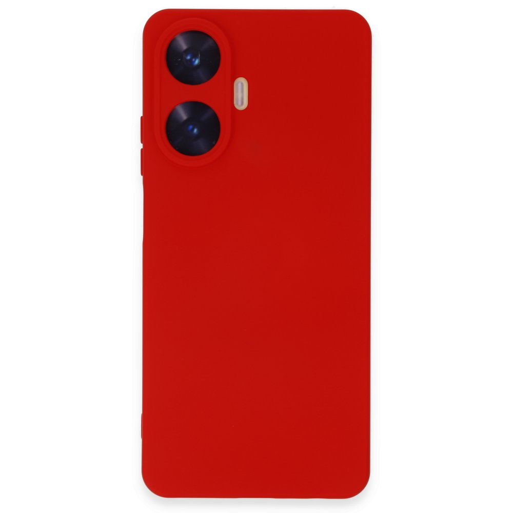 Realme C55 Kılıf Nano içi Kadife Silikon - Kırmızı Realme C55 Kılıf Nano içi Kadife Silikon - Kırmızı