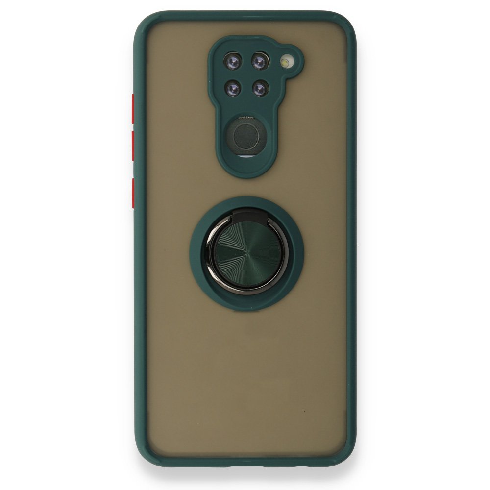 Redmi Note 9 Kılıf Montreal Yüzüklü Silikon Kapak - Yeşil