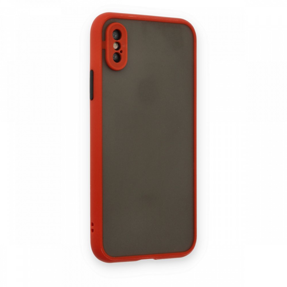 iPhone XS Kılıf Montreal Silikon Kapak - Kırmızı iPhone XS Kılıf Montreal Silikon Kapak - Kırmızı