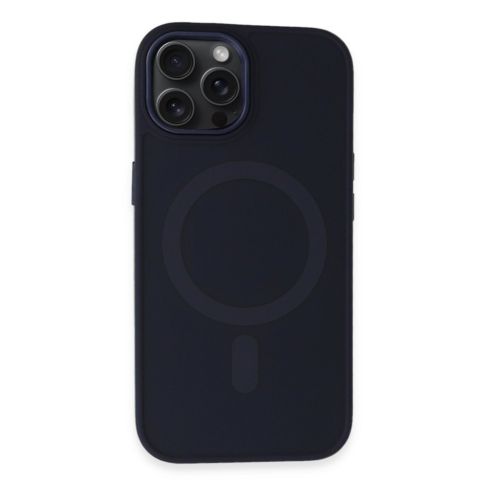  iPhone 15 Pro Max Kılıf Oslo Magsafe Kapak - Lacivert