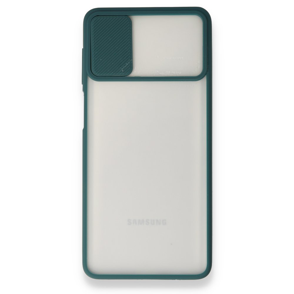  Samsung Galaxy M51 Kılıf Palm Buzlu Kamera Sürgülü Silikon - Yeşil