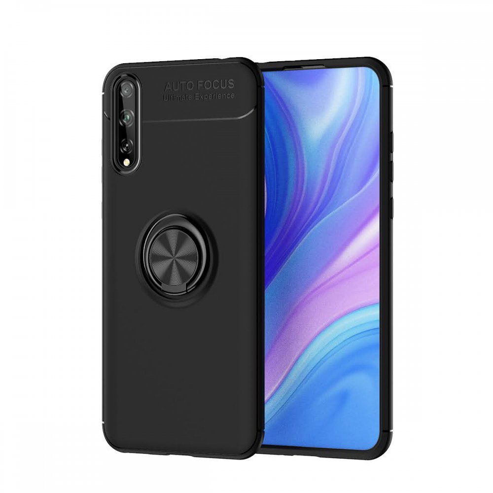 Huawei Y8P Kılıf Range Yüzüklü Silikon - Siyah  Huawei Y8P Kılıf Range Yüzüklü Silikon - Siyah