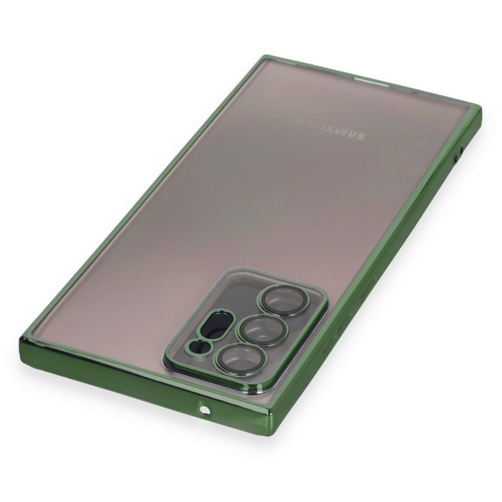  Samsung Galaxy Note 20 Ultra Kılıf Razer Lensli Silikon - Yeşil