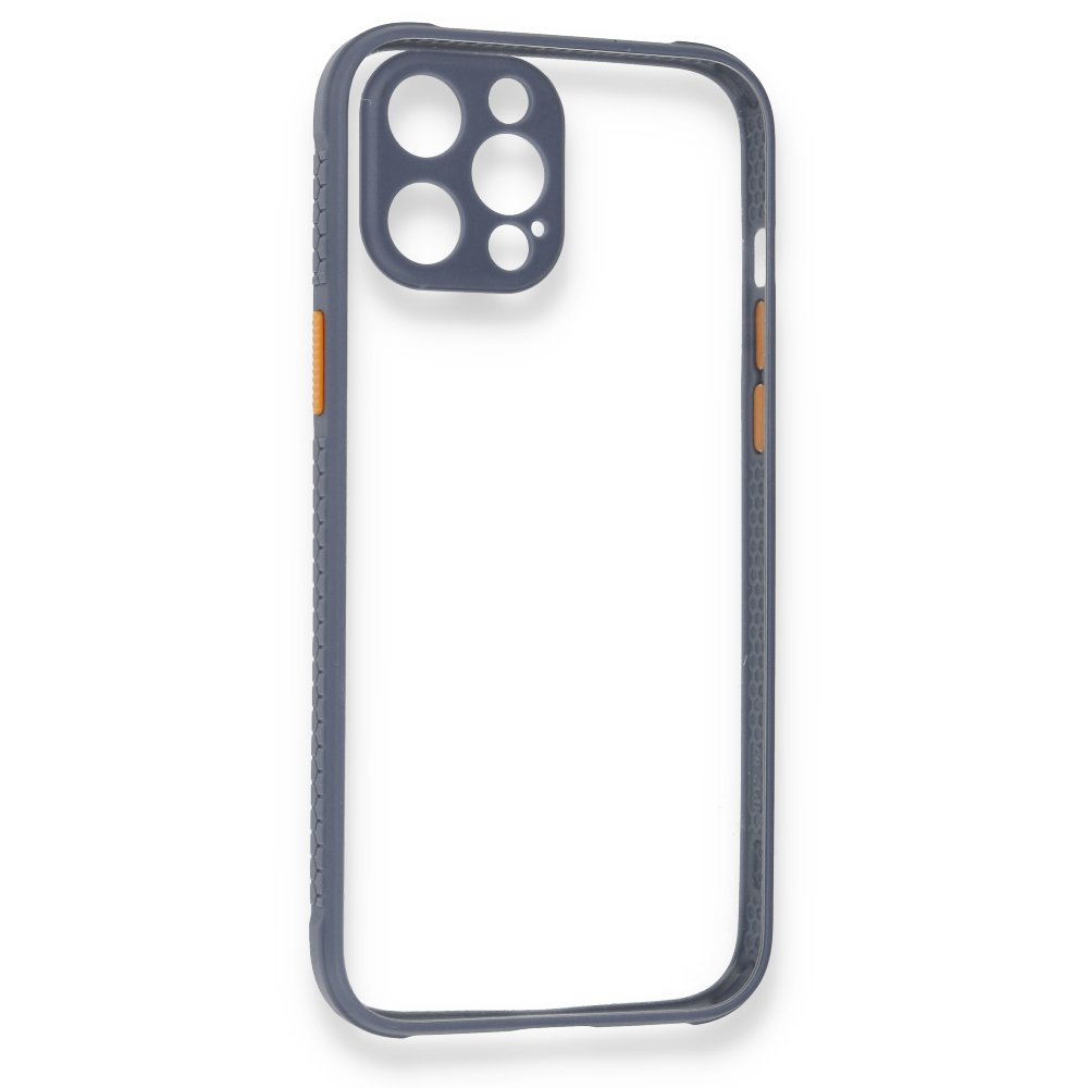  iPhone 12 Pro Kılıf Miami Şeffaf Silikon - Gri