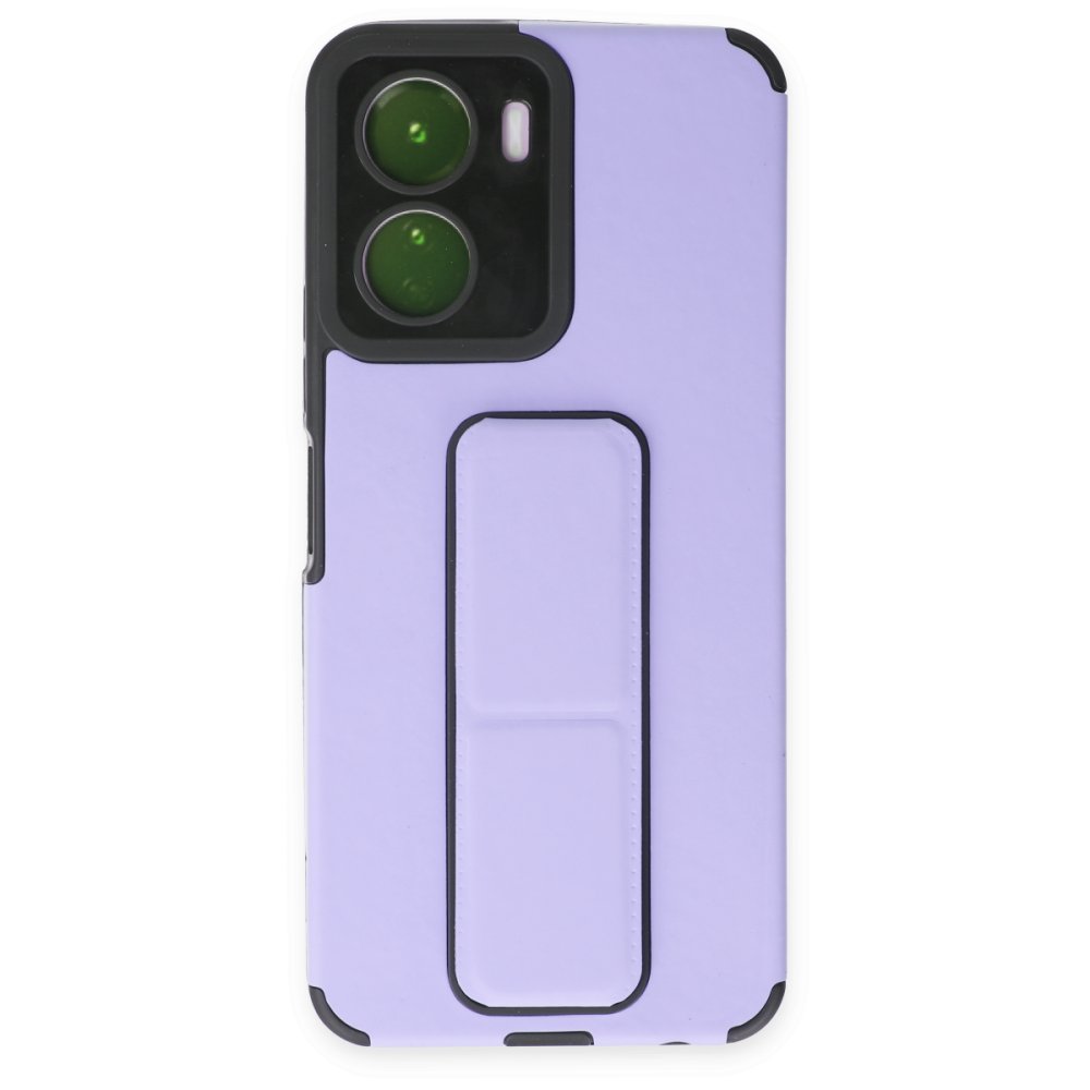  Vivo Y16 Kılıf Mega Standlı Silikon - Lila