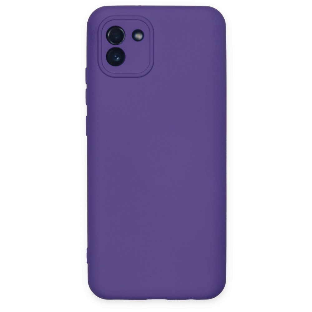  Samsung Galaxy A03 Kılıf Nano içi Kadife Silikon - Mor
