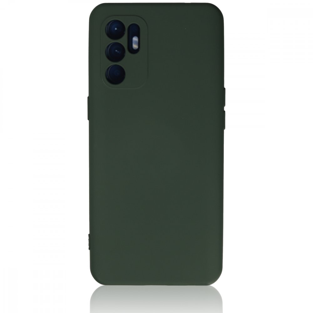 Oppo Reno 6 Kılıf Nano içi Kadife Silikon - Koyu Yeşil