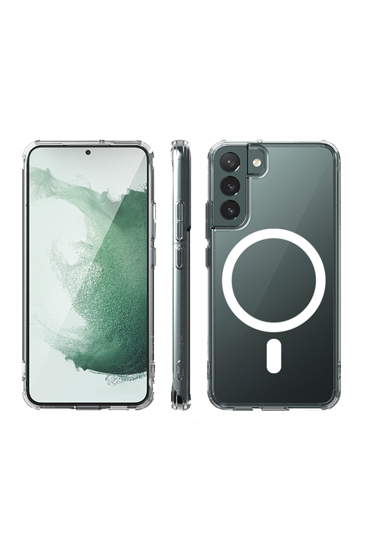  Samsung Galaxy S22 Plus Kılıf Magneticsafe Şeffaf Silikon - Şeffaf