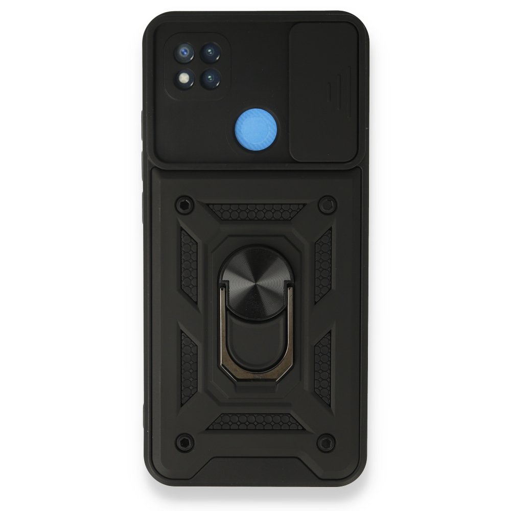 Redmi 9C Kılıf Pars Lens Yüzüklü Silikon - Siyah