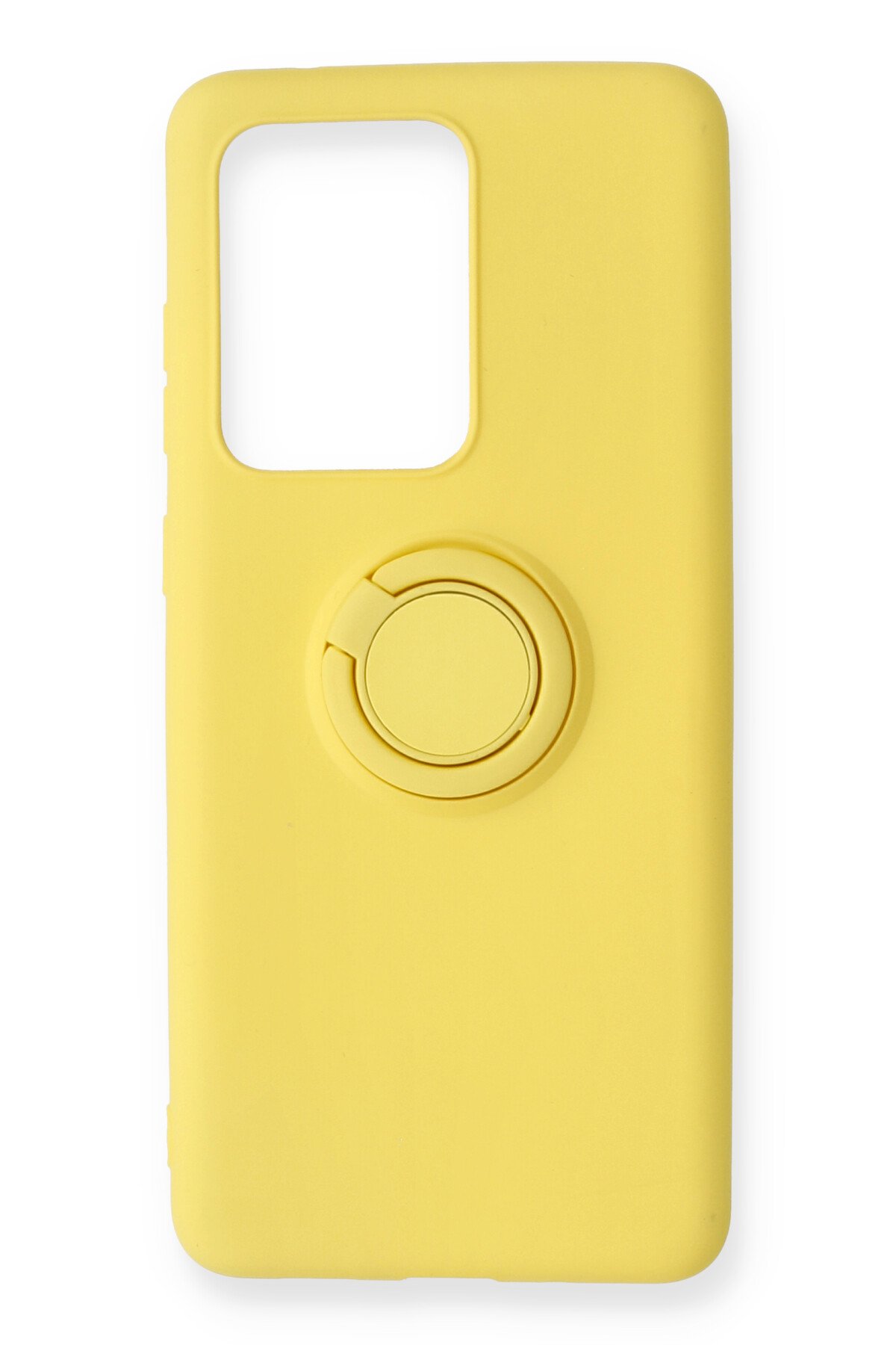  Samsung Galaxy S20 Ultra Kılıf Viktor Yüzüklü Silikon - Sarı