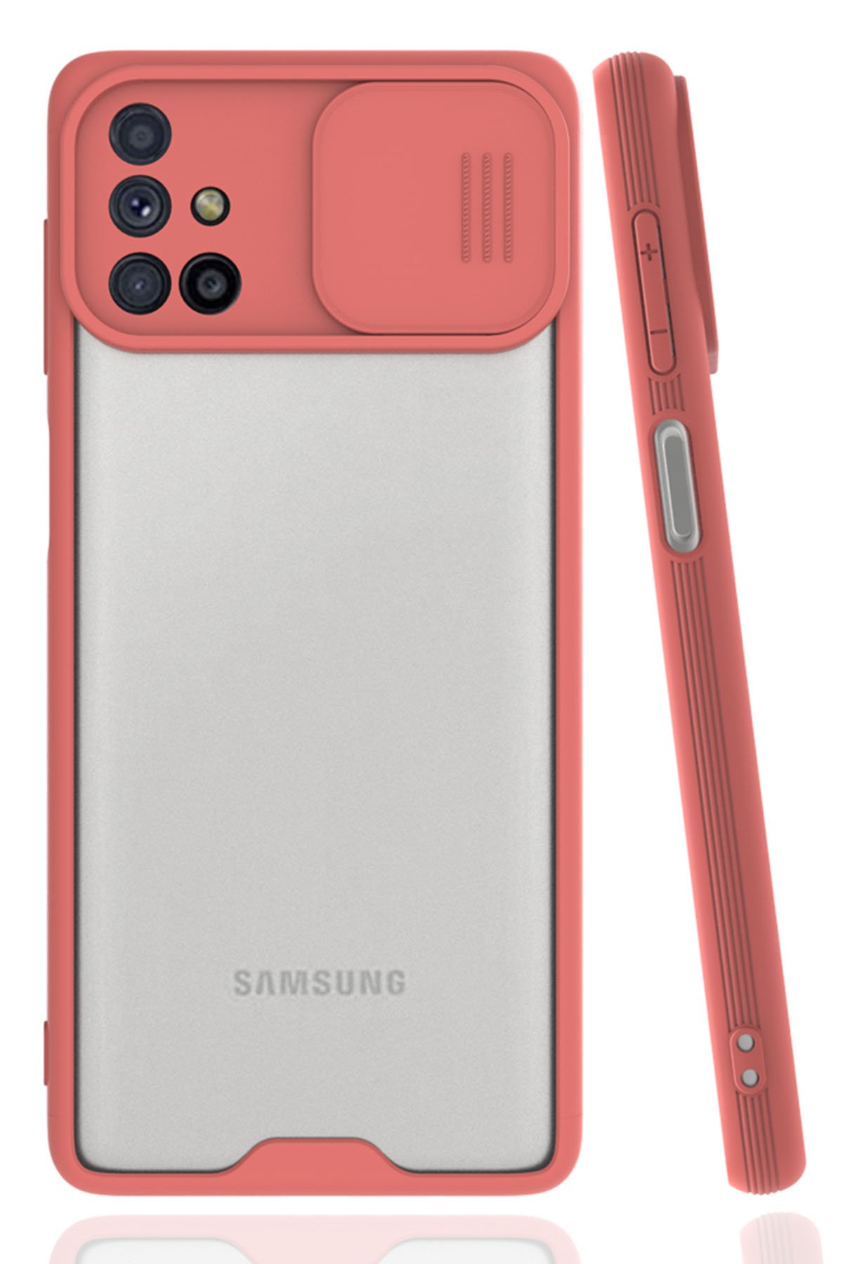  Samsung Galaxy M51 Kılıf Platin Kamera Koruma Silikon - Pembe