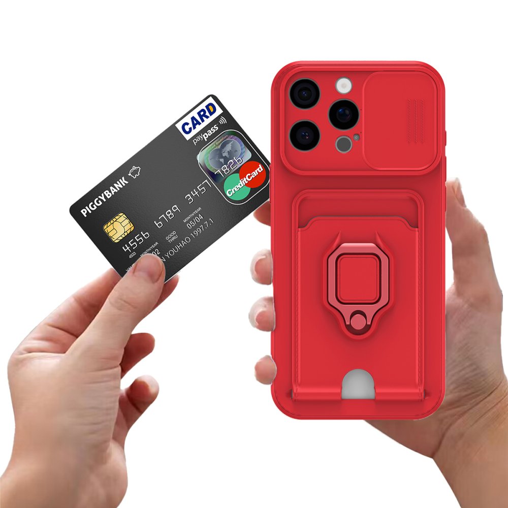  iPhone 16 Pro Max Kılıf Zuma Kartvizitli Yüzüklü Silikon - Lacivert