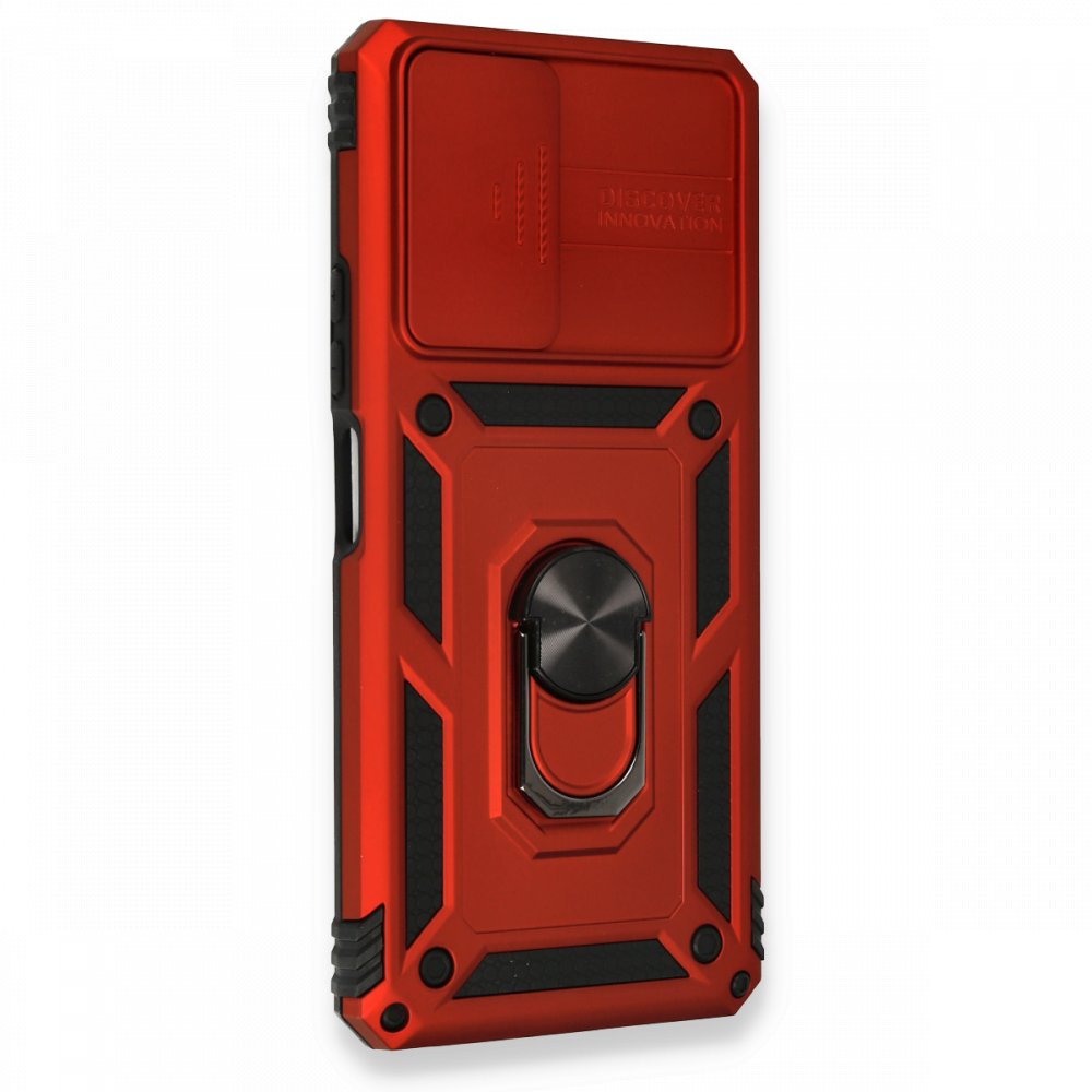 Redmi Note 10 Pro Kılıf Pars Lens Yüzüklü Silikon - Kırmızı