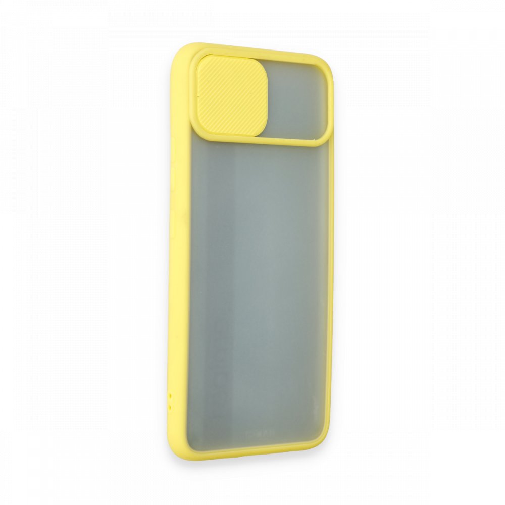  Realme C11 Kılıf Palm Buzlu Kamera Sürgülü Silikon - Sarı
