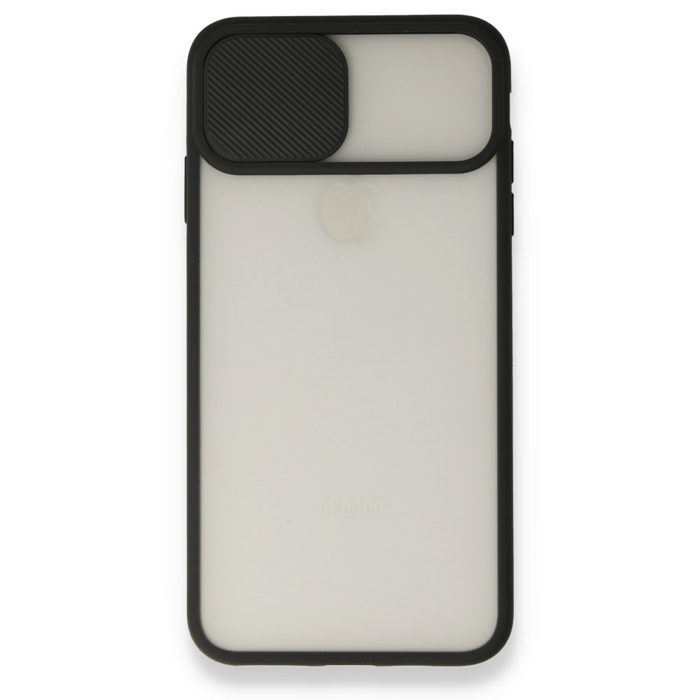 iPhone XS Kılıf Palm Buzlu Kamera Sürgülü Silikon - Siyah