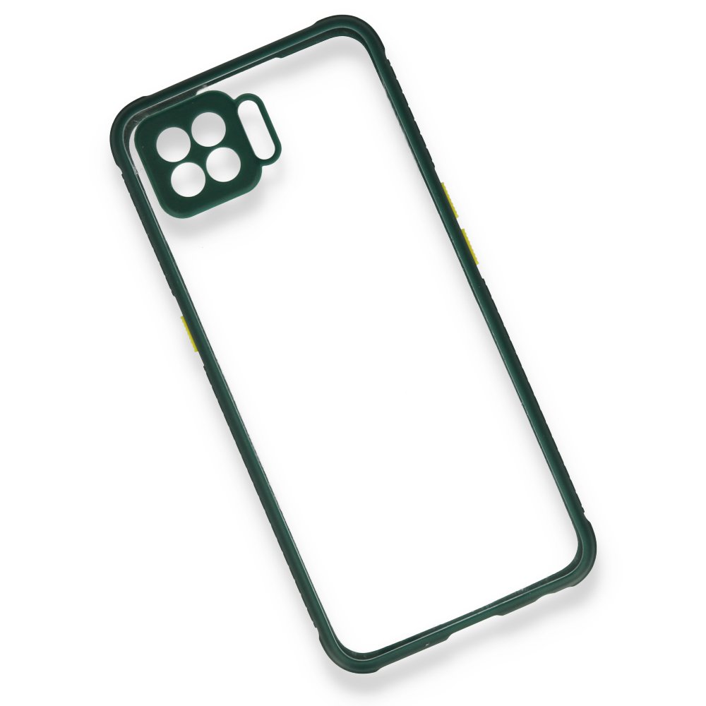  Oppo A73 Kılıf Miami Şeffaf Silikon - Koyu Yeşil