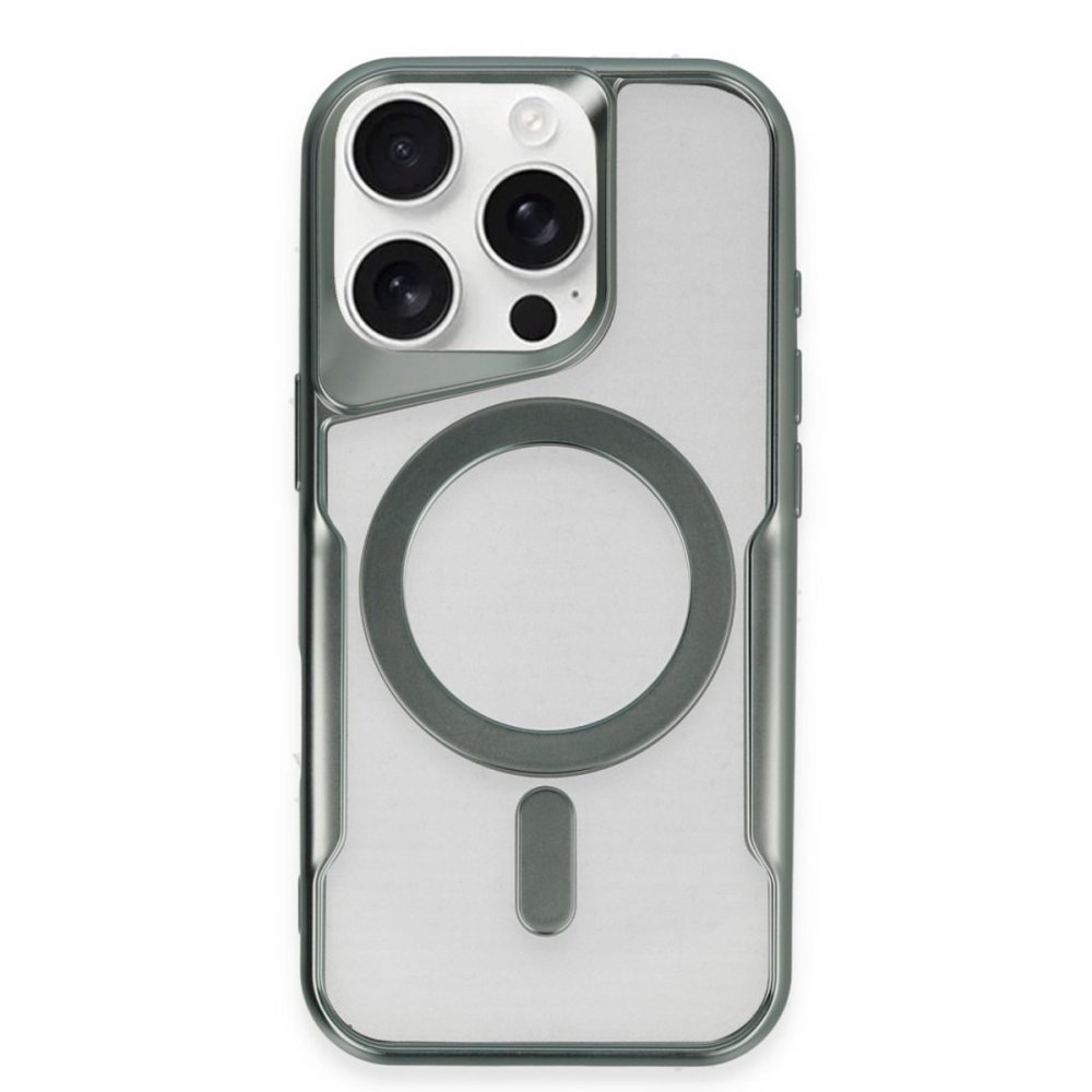  iPhone 15 Pro Max Kılıf Boyi Magsafe Silikon Kapak - Yeşil