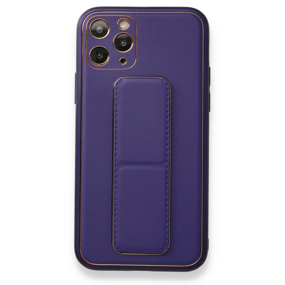 iPhone 11 Pro Kılıf Coco Deri Standlı Kapak - Mor iPhone 11 Pro Kılıf Coco Deri Standlı Kapak - Mor