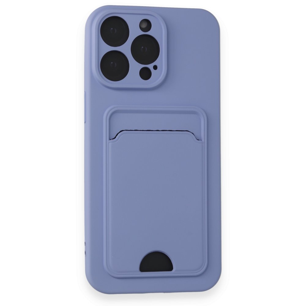  iPhone 14 Pro Max Kılıf Kelvin Kartvizitli Silikon - Lila