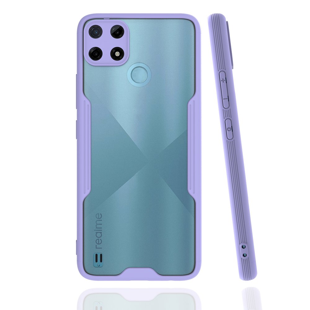  Realme C21Y Kılıf Platin Silikon - Lila