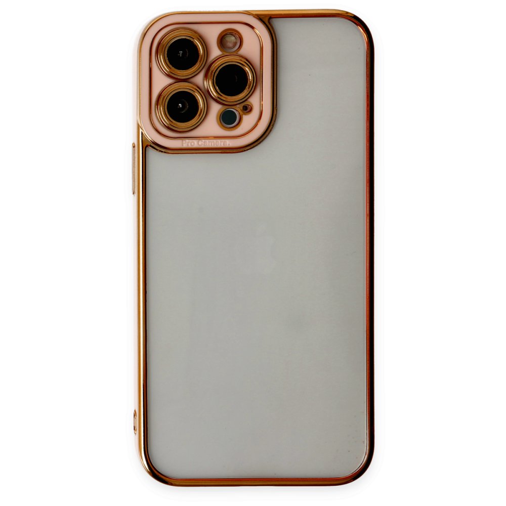  iPhone 13 Pro Kılıf Liva Lens Silikon - Rose