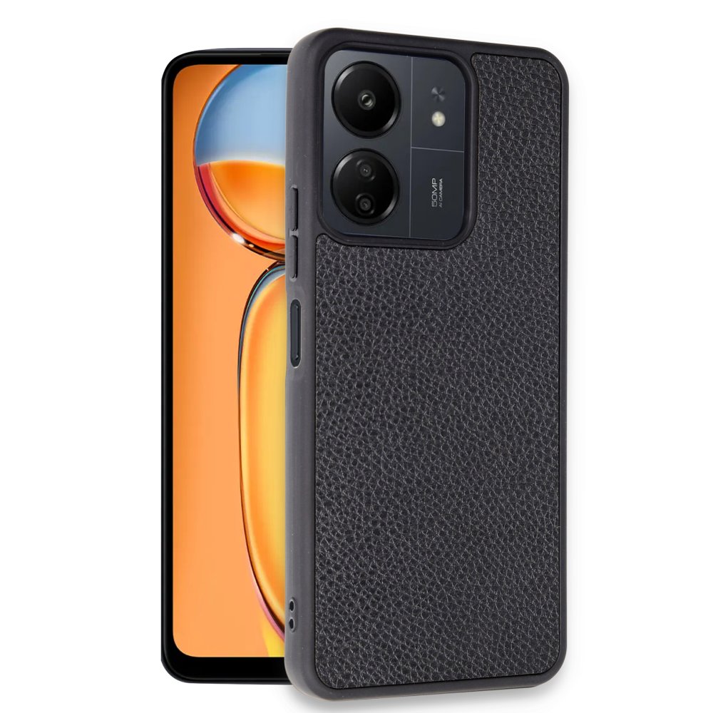 Redmi 13C Kılıf Aras Deri Kapak - Siyah Redmi 13C Kılıf Aras Deri Kapak - Siyah