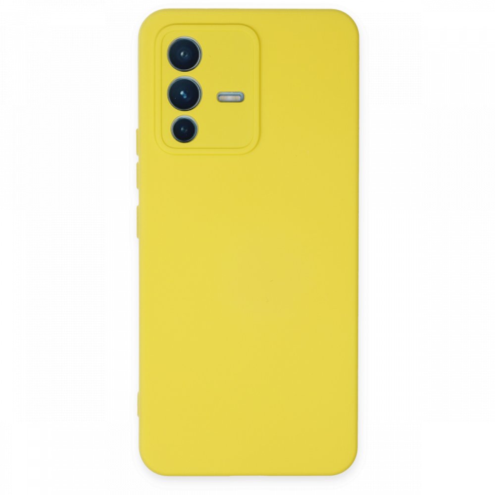 Vivo V23 5G Kılıf Nano içi Kadife Silikon - Sarı Vivo V23 5G Kılıf Nano içi Kadife Silikon - Sarı