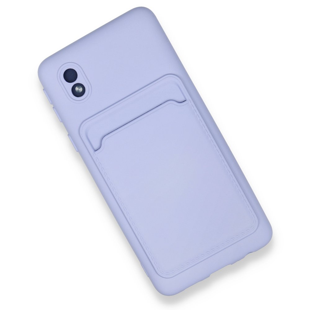  Samsung Galaxy A01 Core Kılıf Kelvin Kartvizitli Silikon - Lila