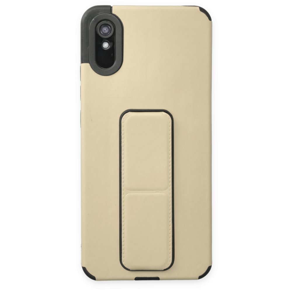 Redmi 9A Kılıf Mega Standlı Silikon - Gold Redmi 9A Kılıf Mega Standlı Silikon - Gold